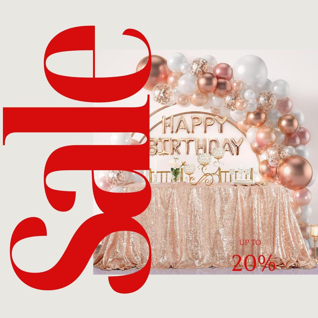 SEQUIN - Sequin Tablecloth -  ROSE GOLD - Table Overlay Rainbow Table Cloths With Seams tablecloth Sparkly Wedding Party Decorations.