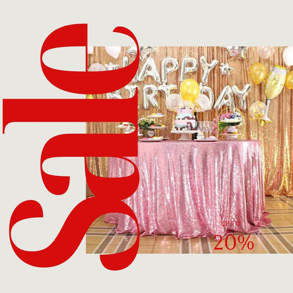 Sequin Tablecloth - PINK - Round Sparkly Drape Table Cloths Table Cover Overlay for Wedding Birthday Party Baby Bridal Shower. Choose Size