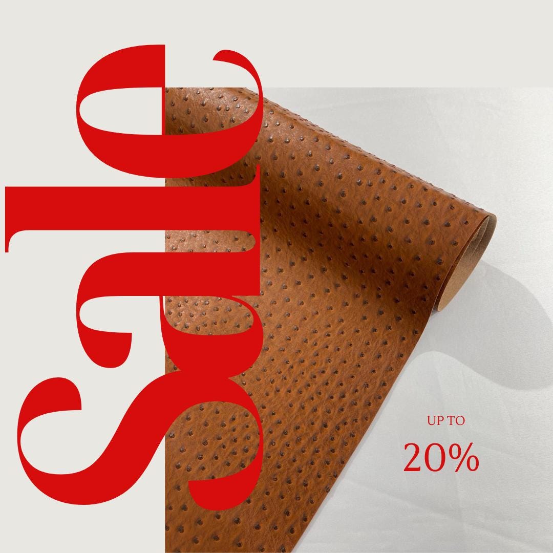 Ostrich Fake Leather Upholstery-  CONAC - 3-D Ostrich Skin Texture Faux Leather - Vinyl Fabric Sold By Yard.