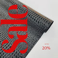 Glossy Two Tone Gator Fake Leather Upholstery - BLACK - 3-D Crocodile Skin Texture Faux Leather  Vinyl/54" By Yard