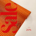 Glossy Two Tone Gator Fake Leather Upholstery - BURNT ORANGE - 3-D Crocodile Skin Texture Faux Leather  Vinyl/54" By Yard