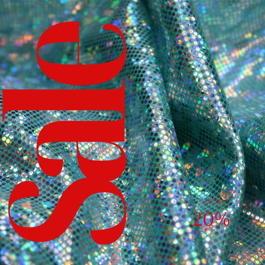 Silver/Aqua Shattered Glass Spandex- 4-Way Stretch Fabric By The Yard - 60" Wide Spandex Fabric - Thick and Heavy Spandex Fabric