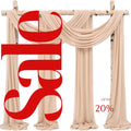 NUDE - Wedding Arch Draping Fabric 4 Panels 28" x 21 Ft Wedding Arch Drapes for Ceremony Chiffon Fabric Drapes Arbor Drapery Wedding