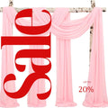 PINK - Wedding Arch Draping Fabric 4 Panels 28" x 21 Ft Wedding Arch Drapes for Ceremony Chiffon Fabric Drapes Arbor Drapery Wedding