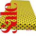 Polka Dot  - Print Poly Cotton Tablecloth Table Cover Fabric Table Cloth for Dinning, Kitchen, Party. Black Dot on Yellow