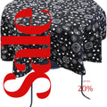 BLACK - Bandanna - Round Print Poly Cotton Tablecloth, Table Cover Fabric Table Cloth for Dinning, Kitchen, Party, Holiday