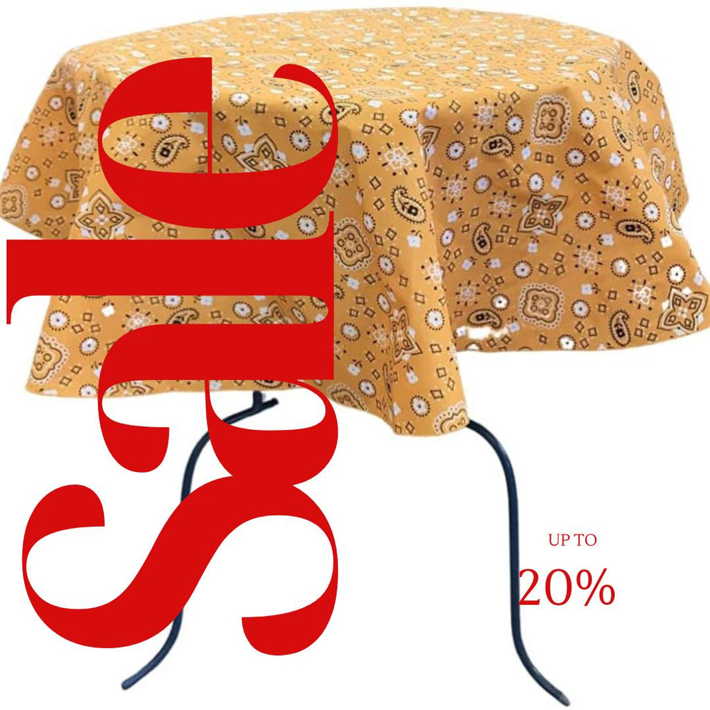 TANGERINE - Bandanna - Round Print Poly Cotton Tablecloth, Table Cover Fabric Table Cloth for Dinning, Kitchen, Party, Holiday