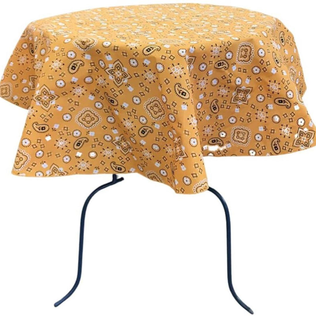TANGERINE - Bandanna - Round Print Poly Cotton Tablecloth, Table Cover Fabric Table Cloth for Dinning, Kitchen, Party, Holiday