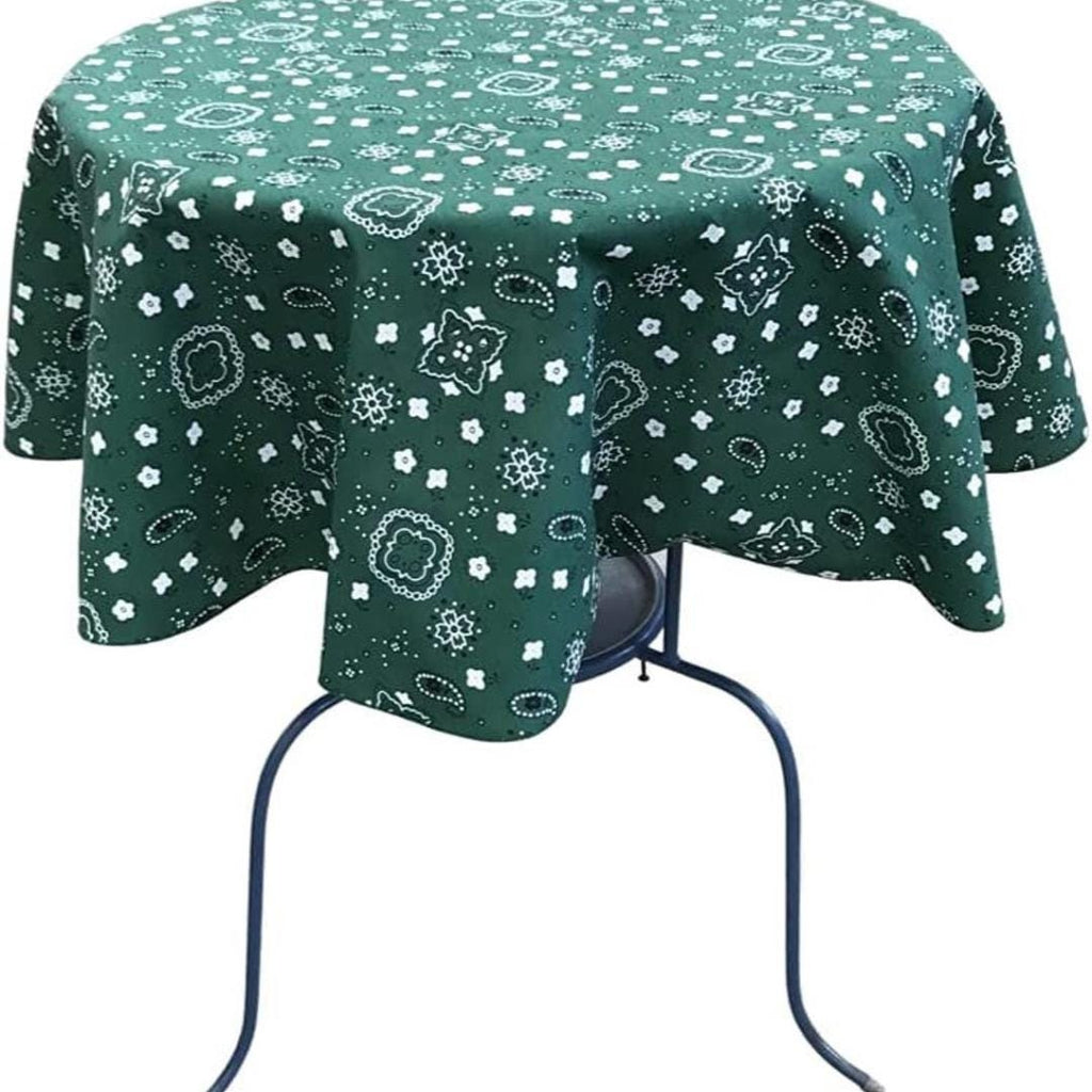 HUNTER - Bandanna - Round Print Poly Cotton Tablecloth, Table Cover Fabric Table Cloth for Dinning, Kitchen, Party, Holiday