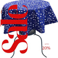 ROYAL BLUE - Bandanna - Round Print Poly Cotton Tablecloth, Table Cover Fabric Table Cloth for Dinning, Kitchen, Party, Holiday