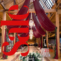 BURGUNDY - 6 Panels Ceiling Drapes for Wedding 5ftx21ft Sheer Drapery Chiffon Fabric Arch Draping for Party Ceremony Birthday Baby Shower