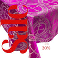 OVERLAY  - Metallic Cross Brocade - FUCHSIA/SILVER - Jacquard Satin Tablecloth Overlay/Religious Brocade/Liturgical Fabric/Church.