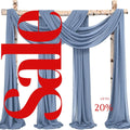 DUSTY BLUE - Wedding Arch Draping Fabric 4 Panels 28" x 21 Ft Wedding Arch Drapes for Ceremony Chiffon Fabric Drapes Arbor Drapery Wedding