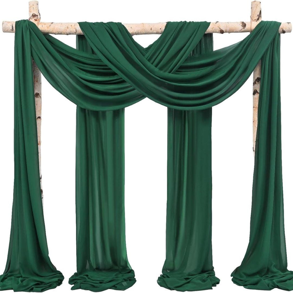 HUNTER - Wedding Arch Draping Fabric 4 Panels 28" x 21 Ft Wedding Arch Drapes for Ceremony Chiffon Fabric Drapes Arbor Drapery Wedding