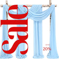 LT BLUE - Wedding Arch Draping Fabric 4 Panels 28" x 21 Ft Wedding Arch Drapes for Ceremony Chiffon Fabric Drapes Arbor Drapery Wedding