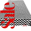 Chevron/Zig Zag  - Print Poly Cotton Tablecloth Table Cover Fabric Table Cloth for Dinning, Kitchen, Party. White & Black
