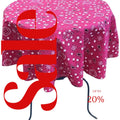 FUCHSIA - Bandanna - Round Print Poly Cotton Tablecloth, Table Cover Fabric Table Cloth for Dinning, Kitchen, Party, Holiday