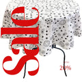 WHITE - Bandanna - Round Print Poly Cotton Tablecloth, Table Cover Fabric Table Cloth for Dinning, Kitchen, Party, Holiday