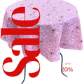 LT PINK - Bandanna - Round Print Poly Cotton Tablecloth, Table Cover Fabric Table Cloth for Dinning, Kitchen, Party, Holiday