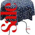 NAVY - Bandanna - Round Print Poly Cotton Tablecloth, Table Cover Fabric Table Cloth for Dinning, Kitchen, Party, Holiday