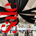 BLACK - 6 Panels Ceiling Drapes for Wedding 5ftx21ft Sheer Drapery Chiffon Fabric Arch Draping for Party Ceremony Birthday Baby Shower