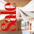 WHITE - 6 Panels Ceiling Drapes for Wedding 5ftx21ft Sheer Drapery Chiffon Fabric Arch Draping for Party Ceremony Birthday Baby Shower