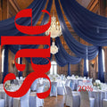 NAVY - 6 Panels Ceiling Drapes for Wedding 5ftx21ft Sheer Drapery Chiffon Fabric Arch Draping for Party Ceremony Birthday Baby Shower