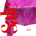 Rectangular Metallic Cross Brocade - FUCHSIA/SILVER - Jacquard Satin Tablecloth Overlay/Religious Brocade/Liturgical Fabric/Church.
