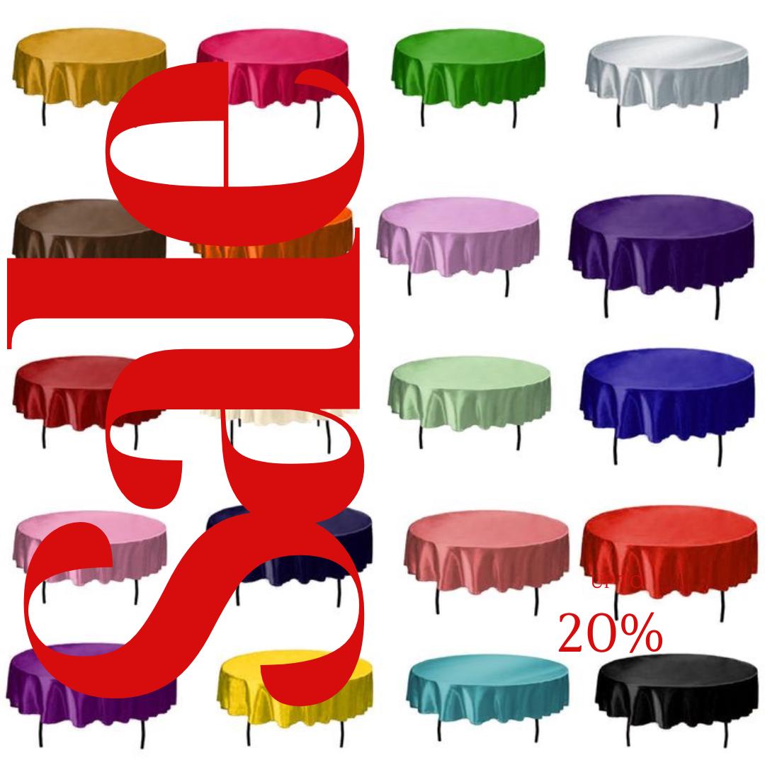 Satin - 90" Round Table Cloth Covers for Round Tables- Round Satin Table Cloth for Wedding Banquet Decoration- Table Cloths.