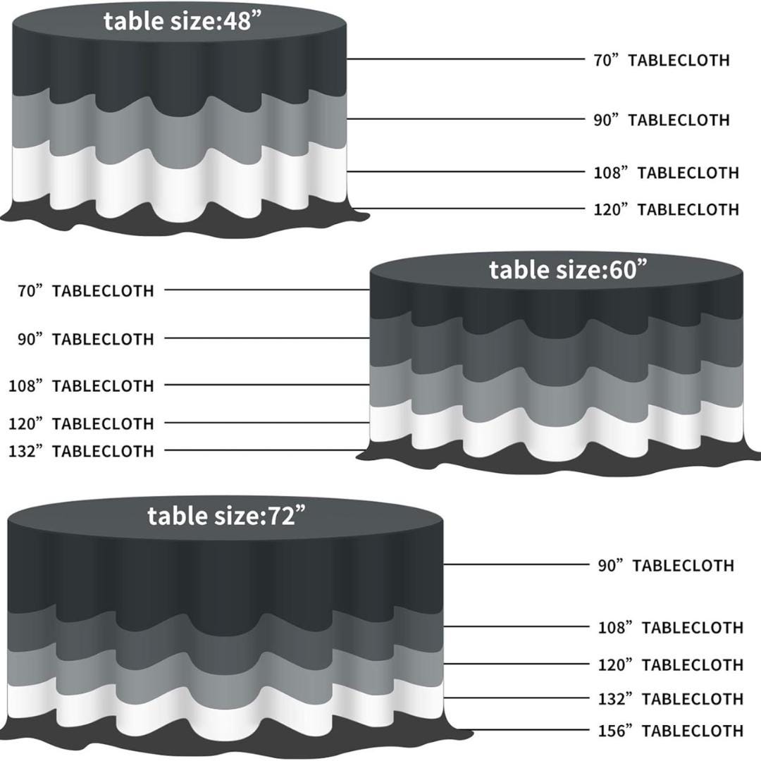 Velvet Tablecloth - BLACK -  Luxurious Elegant Table Cover in Beautiful for Weddings, Parties, Baby Showers and Events. Choose Size Below