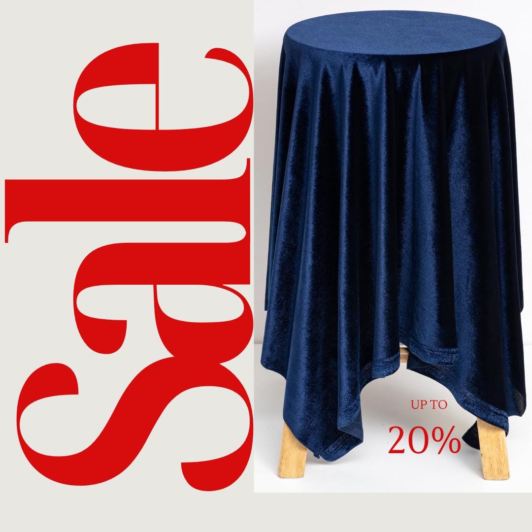 Velvet Tablecloth - NAVY -  Luxurious Elegant Table Cover in Beautiful for Weddings, Parties, Baby Showers and Events. Choose Size Below