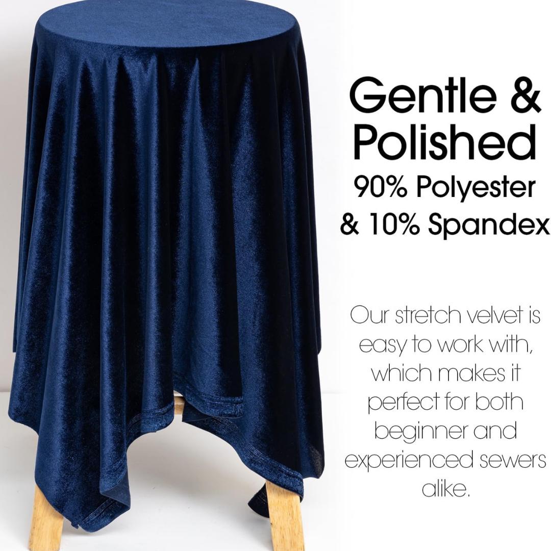 Stretch Velvet Tablecloth - NAVY -  Luxurious Elegant Table Cover in Beautiful for Weddings, Parties, Baby Showers and Events. Choose Size