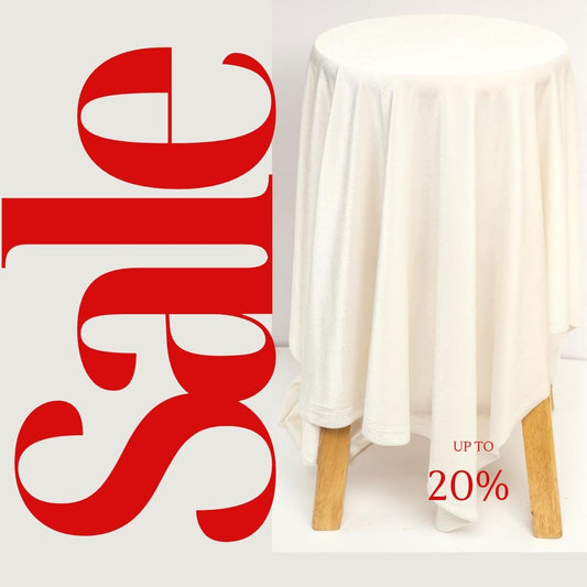 Velvet Tablecloth - IVORY -  Luxurious Elegant Table Cover in Beautiful for Weddings, Parties, Baby Showers and Events. Choose Size Below