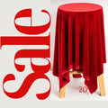 Stretch Velvet Tablecloth - RED -  Luxurious Elegant Table Cover in Beautiful for Weddings, Parties, Baby Showers and Events. Choose Size