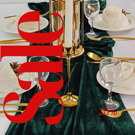 3 Pack - HUNTER - Luxurious Wedding Reception Decorations Soft Velvet Fabric for Party Wedding Anniversary Valentines Day Runners.