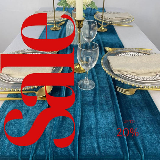 3 Pack - TEAL BLUE - Luxurious Wedding Reception Decorations Soft Velvet Fabric for Party Wedding Anniversary Valentines Day Runners.
