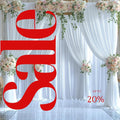 WHITE - 5Ft x 15 Ft Wrinkle Free Backdrop Curtains for Parties  - 4 Panels Silky Interlock Backdrop for Weddings Birthday Party Curtains