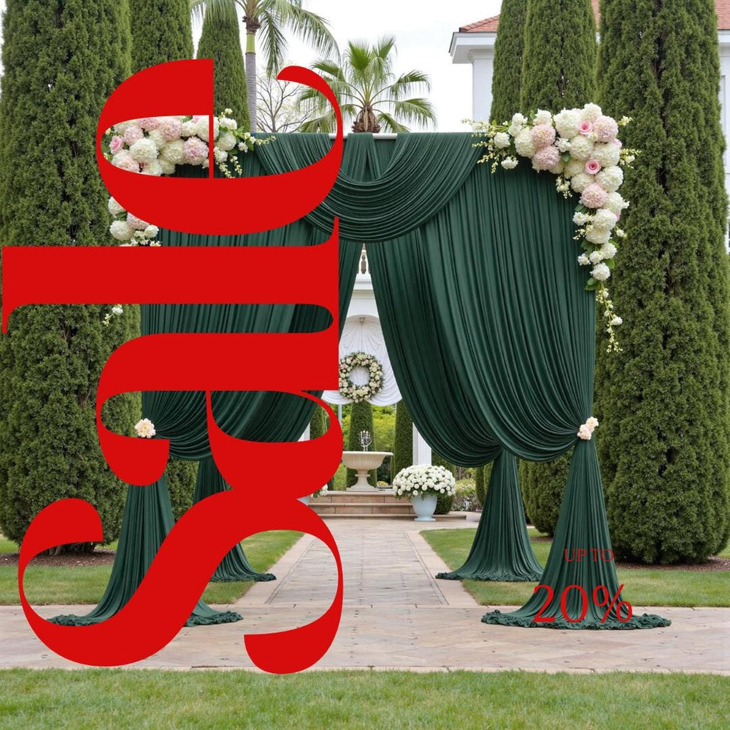 HUNTER - 5 Ft x 15 Ft Wrinkle Free Backdrop Curtains for Parties  - 4 Panels Silky Interlock Backdrop for Weddings Birthday Party Curtains