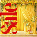 YELLOW - 5Ft x 15Ft Wrinkle Free Backdrop Curtains for Parties  - 4 Panels Silky Interlock Backdrop for Weddings Birthday Party Curtains