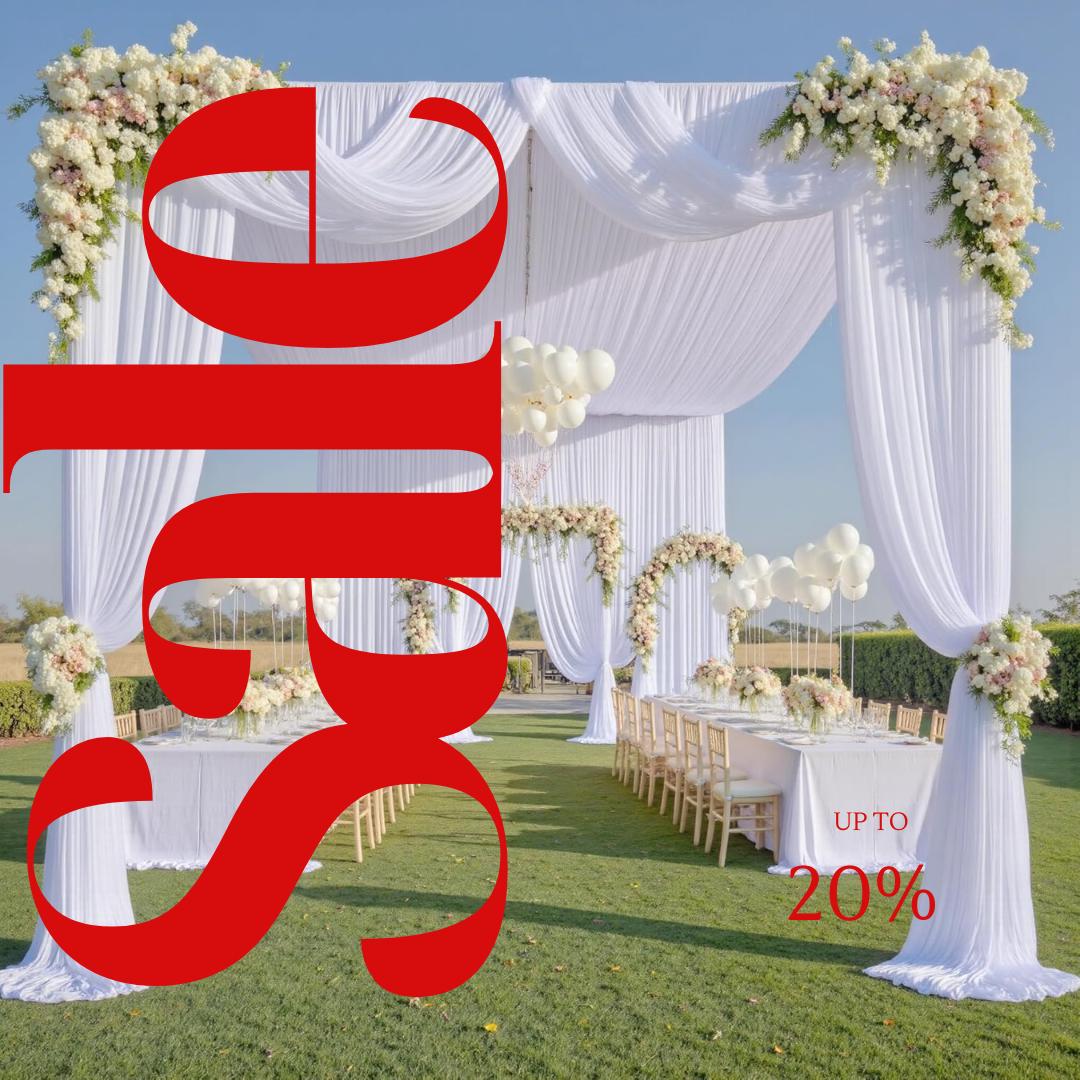 WHITE - 5' x 33 Ft Ceiling Drapes for Wedding Parties, Wrinkle Free Interlock Canopy Tent Draping Ceiling Curtains Arch Drapery for Events
