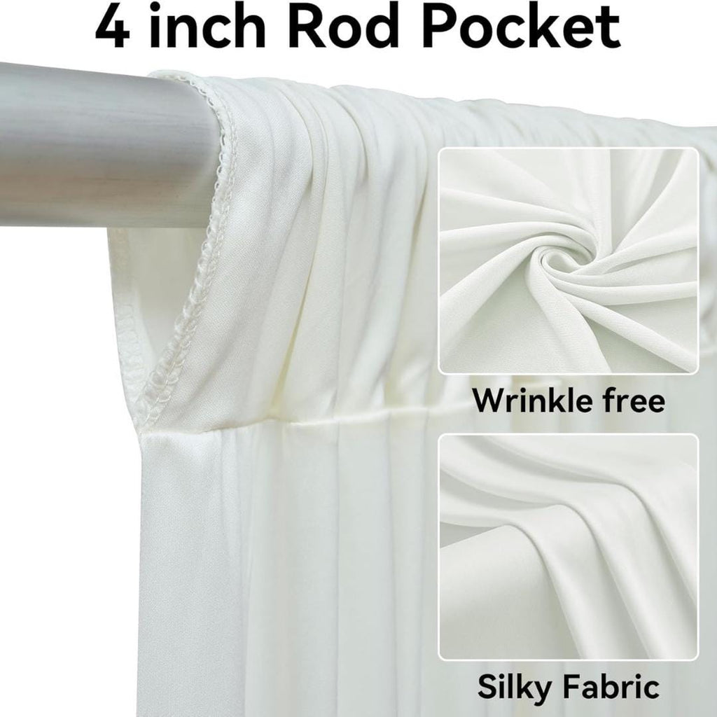 IVORY - 5' x 21 Ft Ceiling Drapes for Wedding Parties, Wrinkle Free Interlock Canopy Tent Draping Ceiling Curtains Arch Drapery for Events