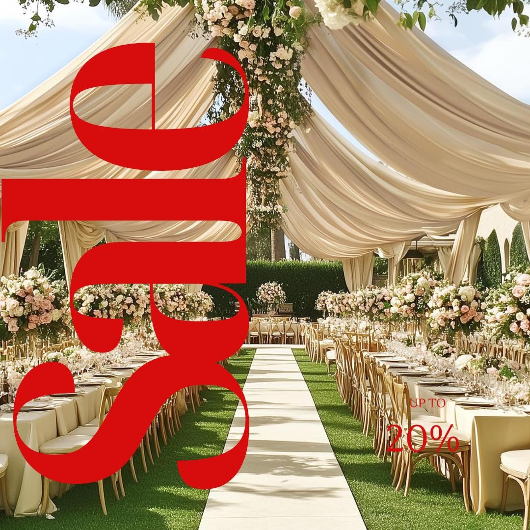 BEIGE - 5' x 33 Ft Ceiling Drapes for Wedding Parties, Wrinkle Free Interlock Canopy Tent Draping Ceiling Curtains Arch Drapery for Events