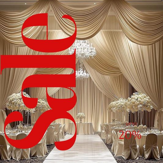 BEIGE - 5' x 40 Ft Ceiling Drapes for Wedding Parties, Wrinkle Free Interlock Canopy Tent Draping Ceiling Curtains Arch Drapery for Events