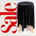 Stretch Velvet Tablecloth - BLACK -  Luxurious Elegant Table Cover in Beautiful for Weddings, Parties, Baby Showers and Events. Choose Size