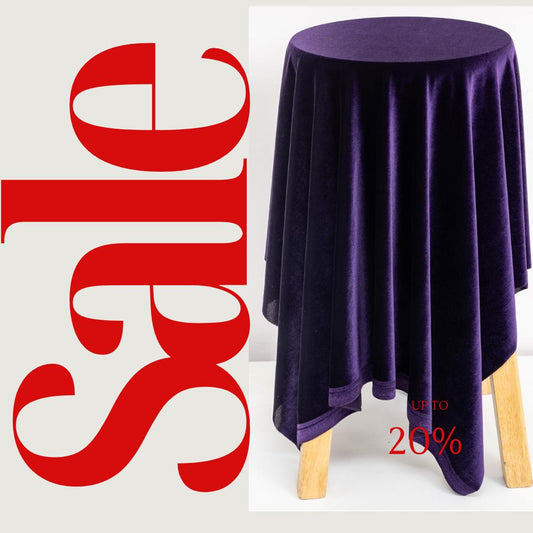 Velvet Tablecloth - PURPLE -  Luxurious Elegant Table Cover in Beautiful for Weddings, Parties, Baby Showers and Events. Choose Size Below