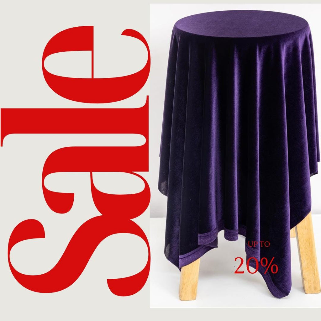 Stretch Velvet Tablecloth - PURPLE -  Luxurious Elegant Table Cover in Beautiful for Weddings, Parties, Baby Showers and Events. Choose Size