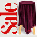 Stretch Velvet Tablecloth - BURGUNDY - Luxurious Elegant Table Cover in Beautiful for Weddings Parties, Baby Showers and Events. Choose Size