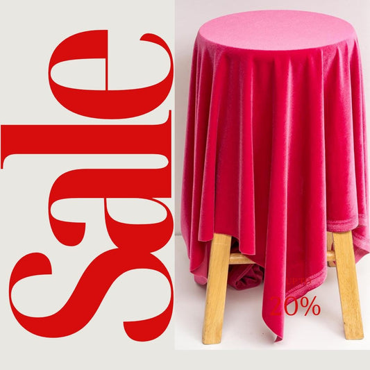 Velvet Tablecloth - FUCHSIA -  Luxurious Elegant Table Cover in Beautiful for Weddings, Parties, Baby Showers and Events. Choose Size Below