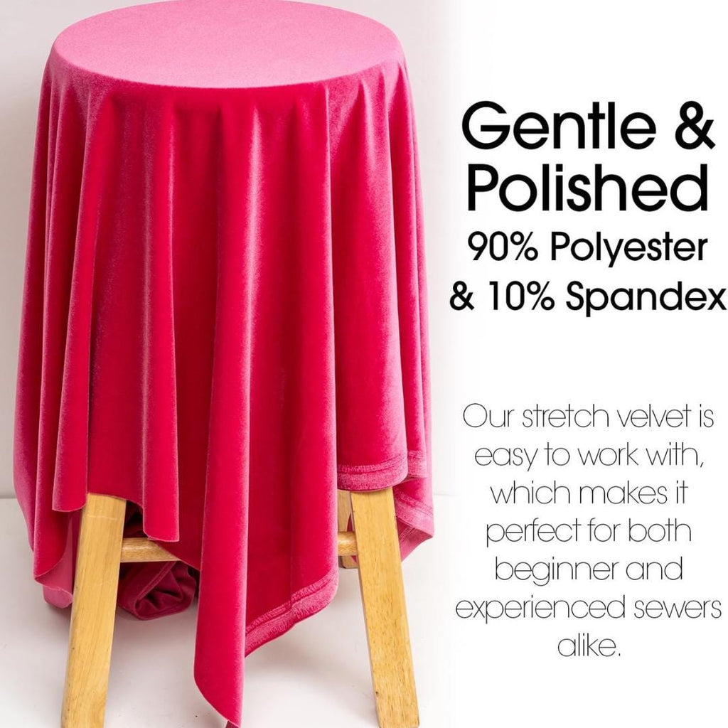 Stretch Velvet Tablecloth - FUCHSIA - Luxurious Elegant Table Cover in Beautiful for Weddings, Parties, Baby Showers and Events. Choose Size