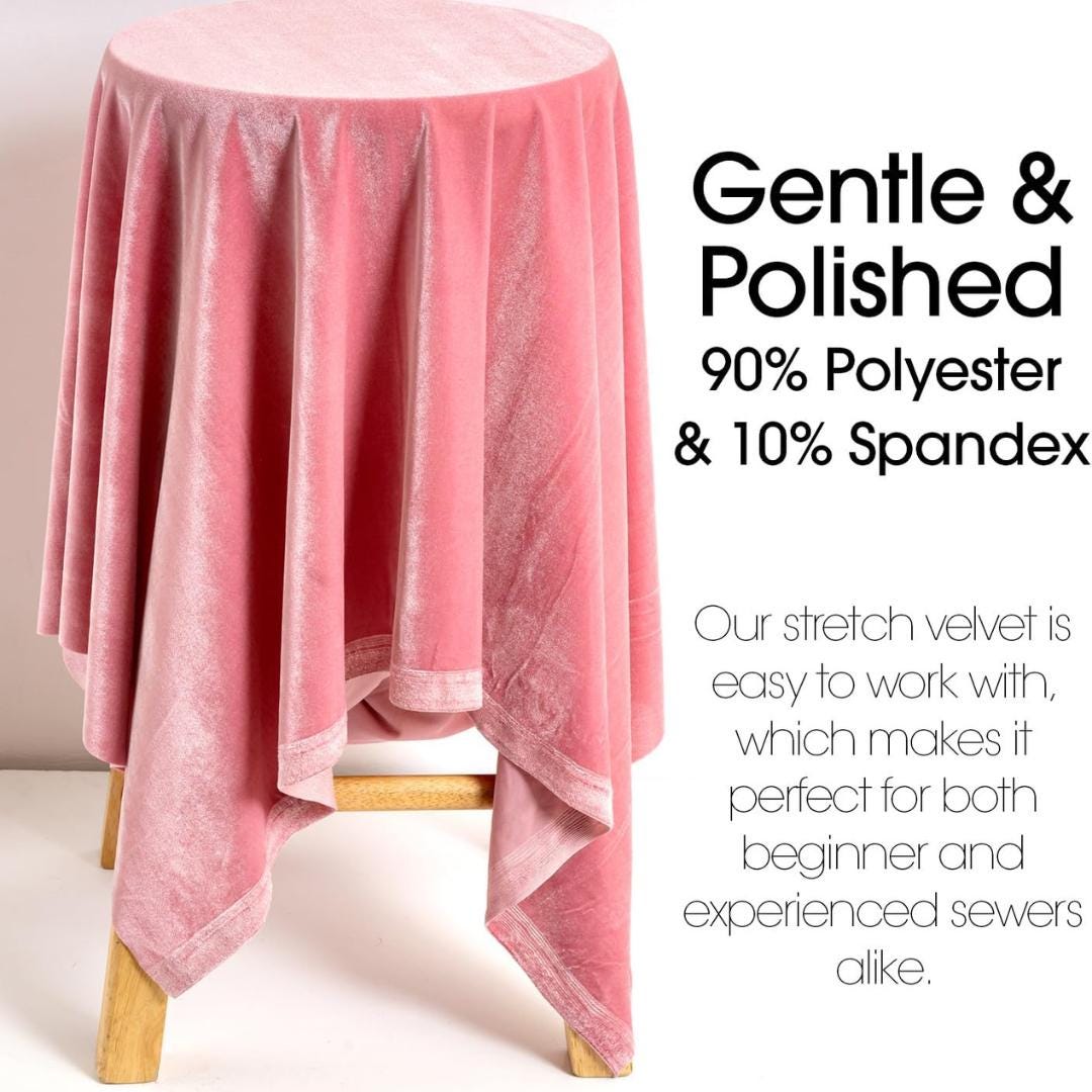 Stretch Velvet Tablecloth - PINK -  Luxurious Elegant Table Cover in Beautiful for Weddings, Parties, Baby Showers and Events. Choose Size